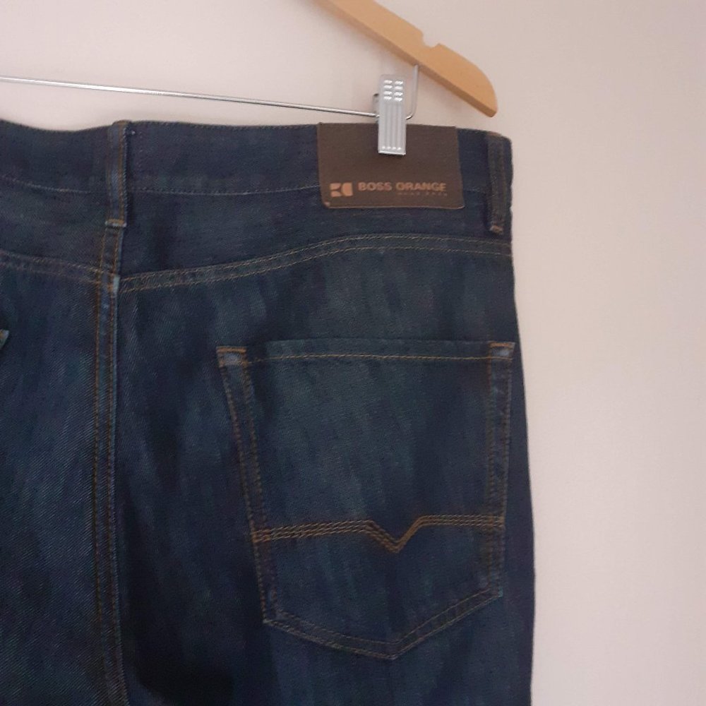 BOSS ORANGE BO3 STRAIGHT LEG JEANS DARK INDIGO BLUE 36"men=16"women, measured